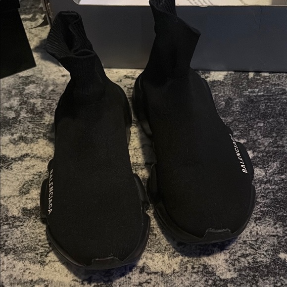 Balenciaga Black High-Top Sock Sneakers - Picture 1 of 4